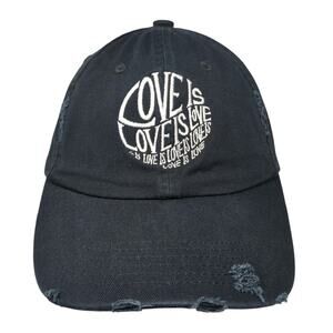 Love Is Love Is Love Slideback Baseball Cap Black One Size Distressed District